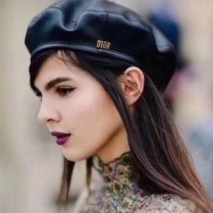 Dior D-Dream Leather Beret Size 58